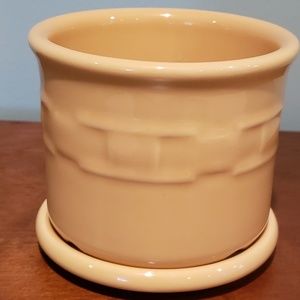 Longaberger yellow pint salt crock